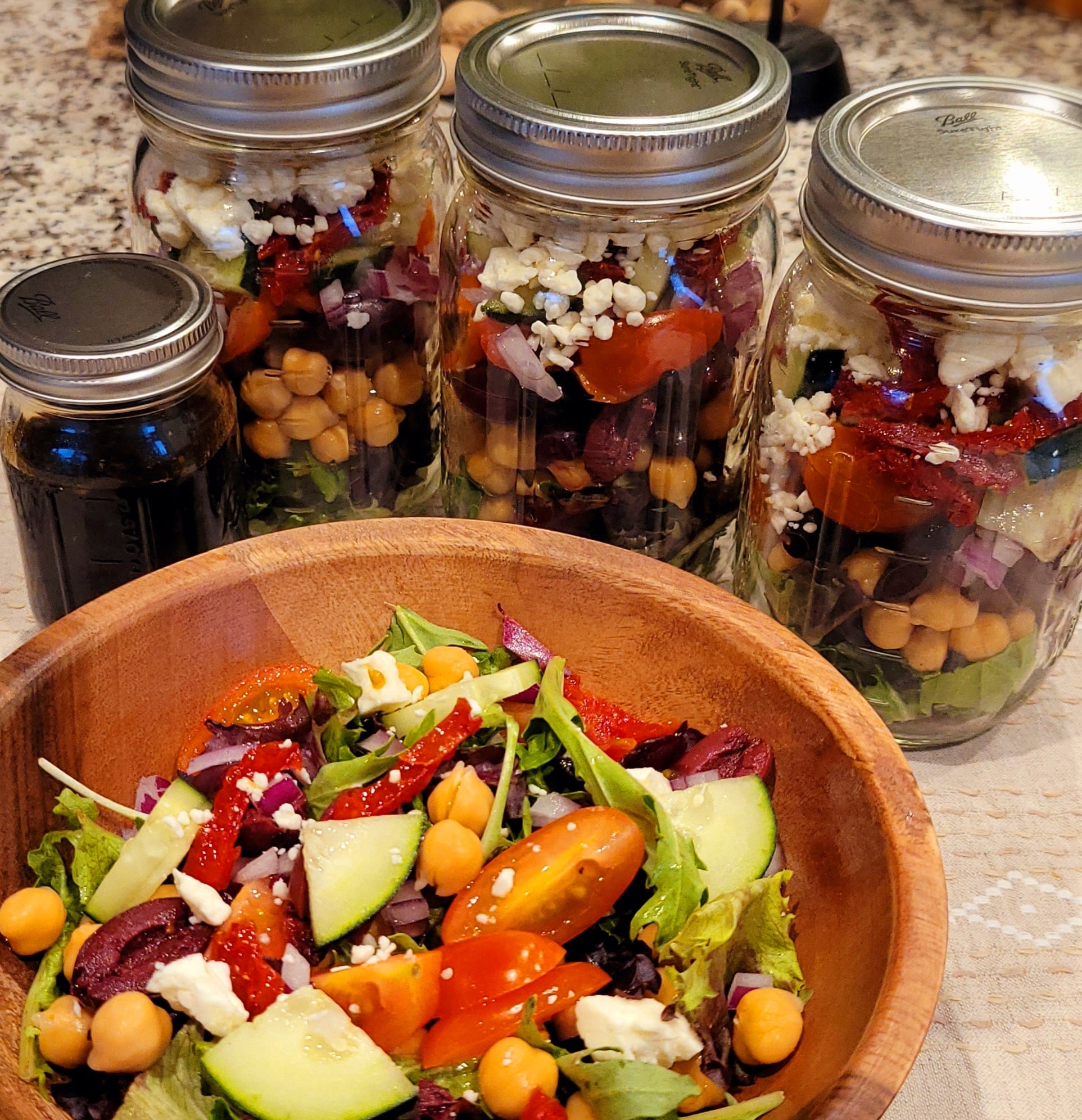 Mediterranean Salad Prep 