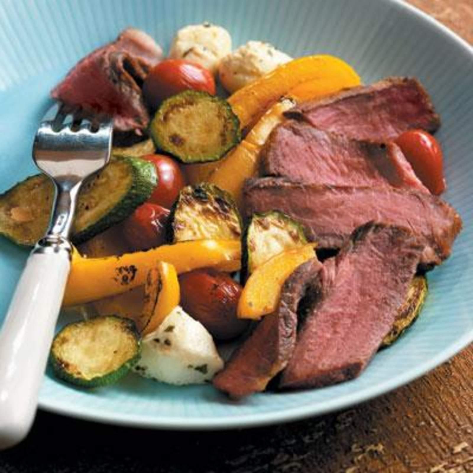 Balsamic Grilled Steak and Vegetables - The California Olive
